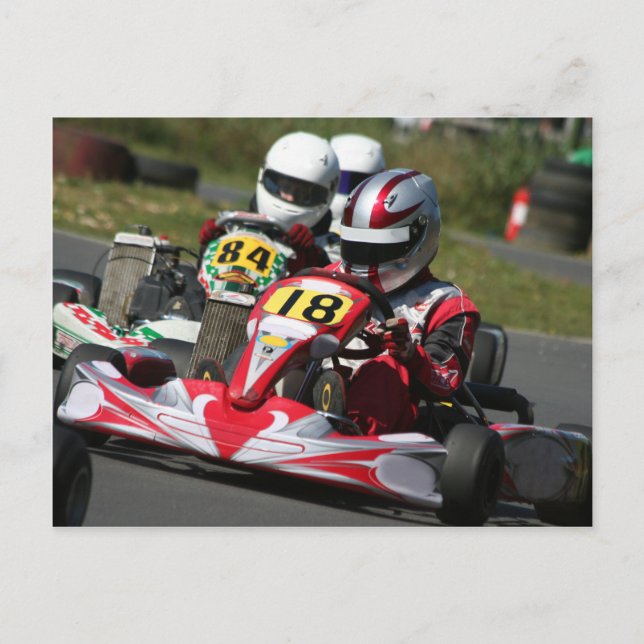 Karting karts minimax motor sport action racing postcard (Front)
