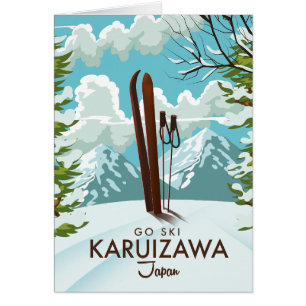 Karuizawa Japan Skiing travel poster