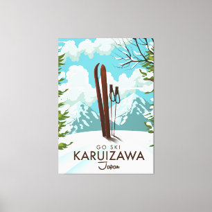 Karuizawa Japan Skiing travel poster Canvas Print