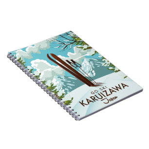 Karuizawa Japan Skiing travel poster Notebook