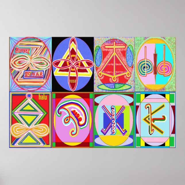 KARUNA REIKI = All 8 symbols Poster (Front)