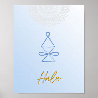 Karuna Reiki Halu Mandala Sky Blue Poster