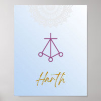 Karuna Reiki Harth Mandala Sky Blue Poster