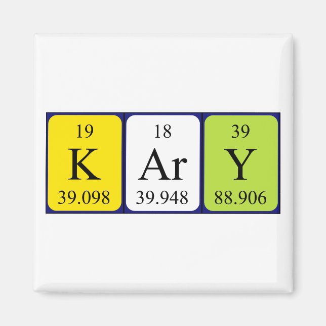 Kary periodic table name magnet (Front)