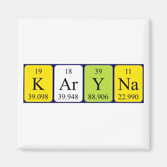 Karyna periodic table name magnet (Front)