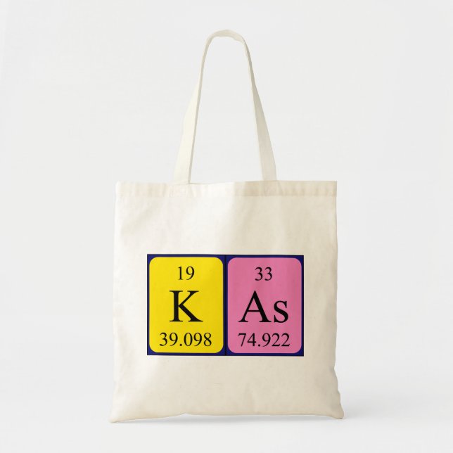 Kas periodic table name tote bag (Front)