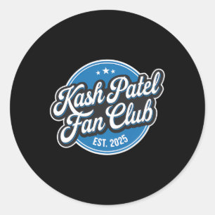 Kash Patel Fan Club Est. 2025 Retro Logo Trump Nom Classic Round Sticker