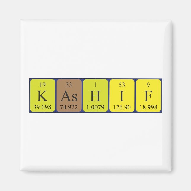 Kashif periodic table name magnet (Front)