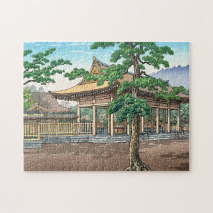 Kashiwara Shrine summer scenery Japanese hanga Jigsaw Puzzle