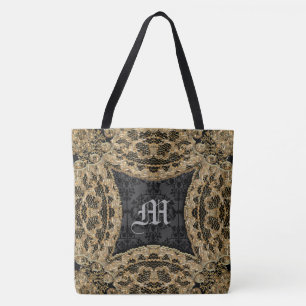 Kashmid Ebony Pretty Personalised Monogram Tote Bag