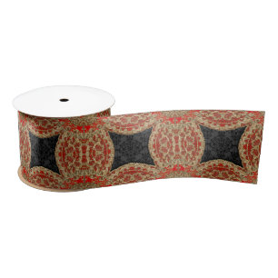 Kashmid Scarlet Baroque Satin Ribbon