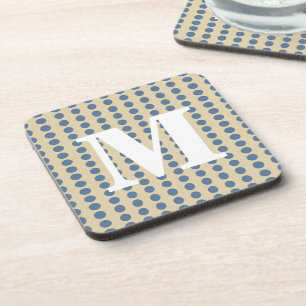 Kashmir Blue Spice Moods Dots with monogram Coaster
