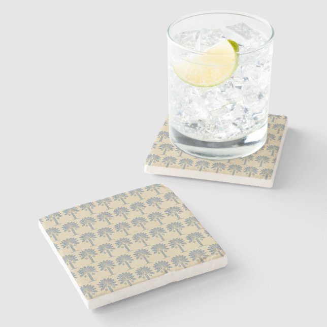 Kashmir Blue Spice Moods Palm Stone Coaster (Side)
