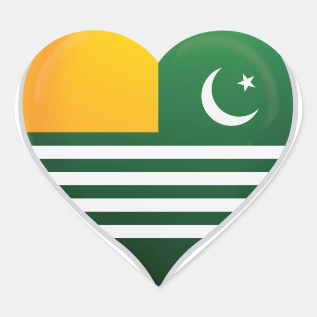 Kashmir love flag pride heart sticker (Front)
