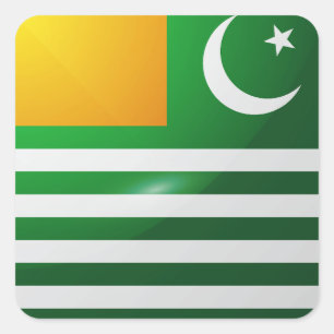 Kashmir square glossy flag sticker