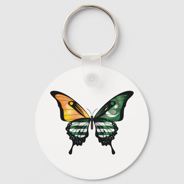 Kashmir Swallowtail Butterfly Flag Sticker Key Ring (Front)
