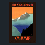 Kashmir Vintage Art Deco India Tourism Travel Poster<br><div class="desc">This is a digitally enhanced print of a vintage 1910-1959 Art Deco Lithograph of Kashmir for India State Railways travel tourism.</div>