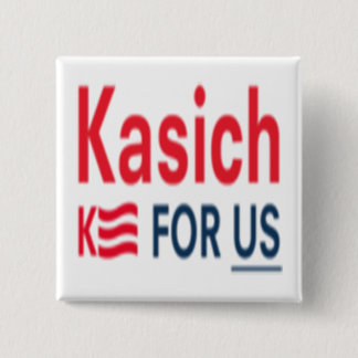 Kasich for Us Logo 15 Cm Square Badge