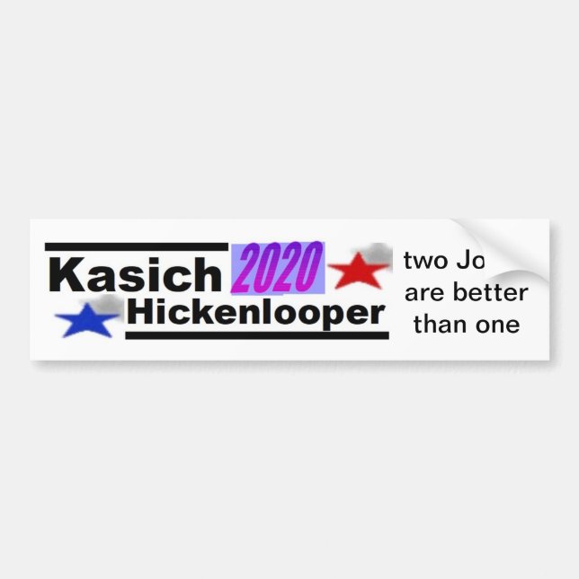 Kasich-Hickenlooper 2020 Bumper Sticker (Front)