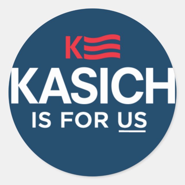 Kasich is for Us Logo Classic Round Sticker (Front)