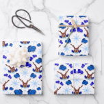 Kasky Cute Christmas Reindeer On Blue Ice Skates Wrapping Paper Sheet<br><div class="desc">Kasky Goes Skating! Kasky's back and just in time for the festive season! After making his debut as a digital download for Christmas 2020, he's delighted to be returning this Christmas to feature on this Christmas wrapping paper and he just can't wait to be celebrating the holidays in your home...</div>
