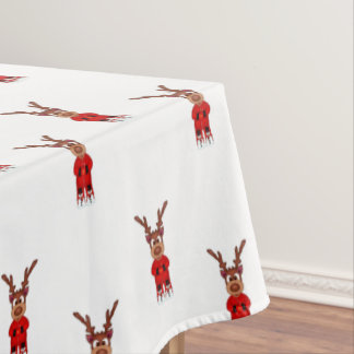 Kasky Cute Christmas Reindeer With Hot Chocolate Tablecloth