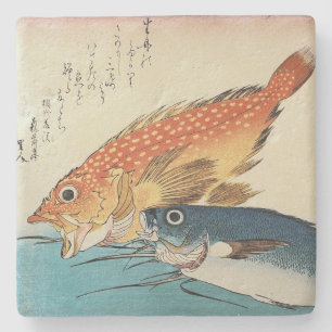 Kasogo & Himedai - Hiroshige's Japanese Fish Stone Coaster