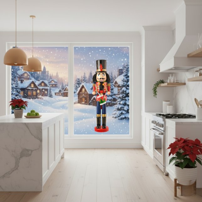 Kaspar the Clingy Drum Major Window Cling (Nutcracker Window Cling)