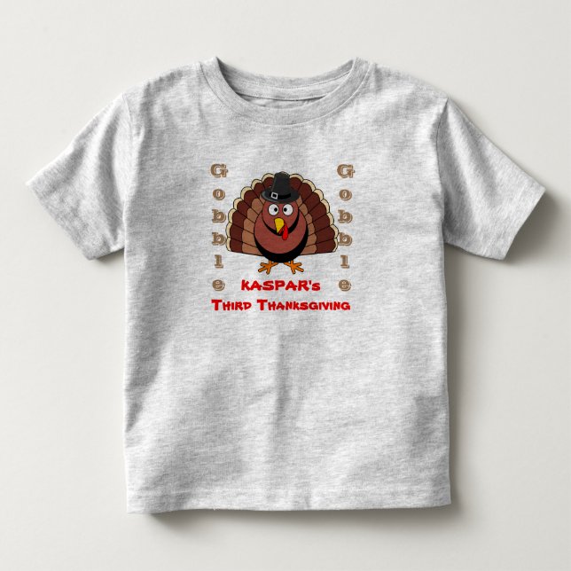 Kaspar's Third Thanksgiving Toddler T-Shirt (Front)