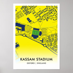 Kassam Stadium Stadium Map – Home of Oxford United Poster