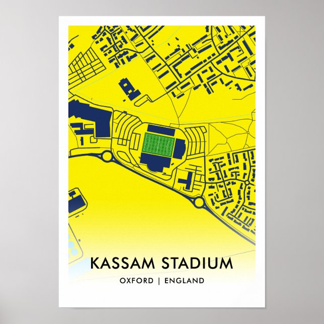 Kassam Stadium Stadium Map – Home of Oxford United Poster (Front)
