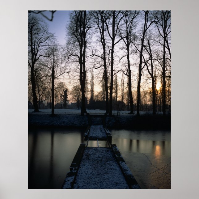 Kasteel Moat Sunset 1 Poster (Front)