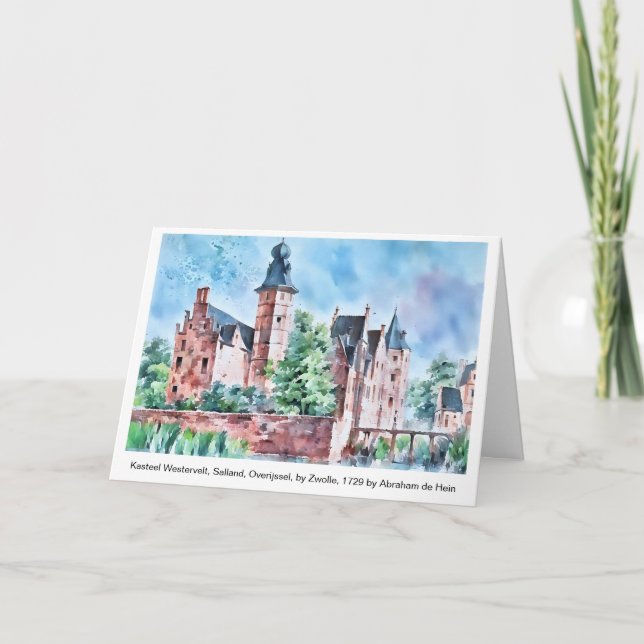 KASTEEL WESTERVELT 1729 A. de Haen drawing. card   (Front)