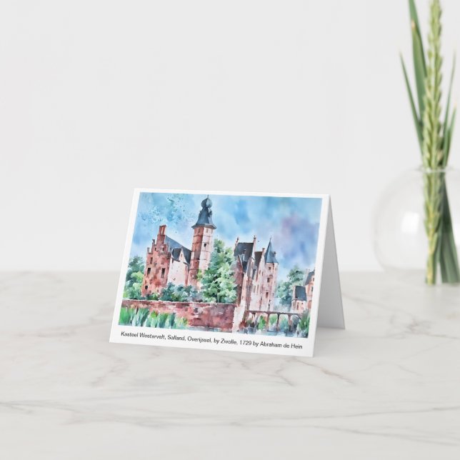 KASTEEL WESTERVELT 1729 A. de Haen drawing. card   (Front)