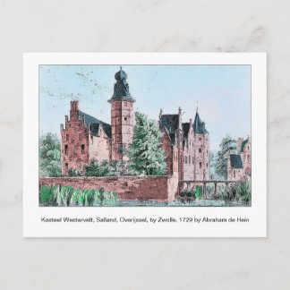 KASTEEL WESTERVELT 1729 A. de Haen drawing    Postcard