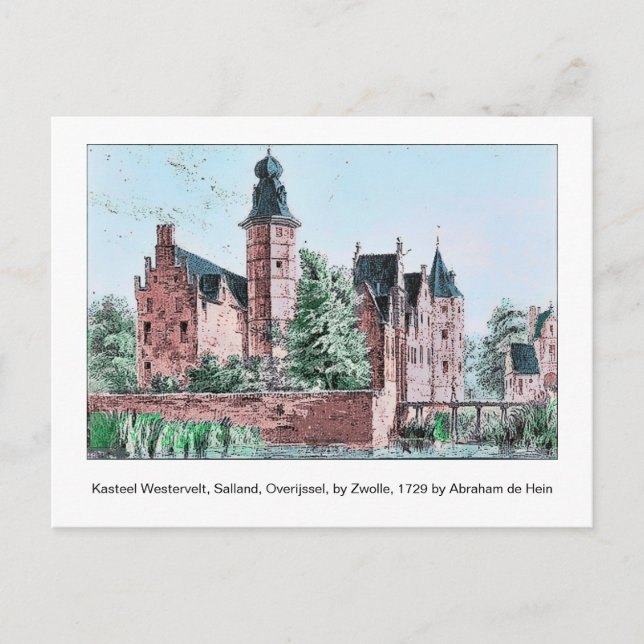 KASTEEL WESTERVELT 1729 A. de Haen drawing    Postcard (Front)