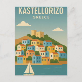 Kastellorizo Greece Vibrant minimalist Postcard