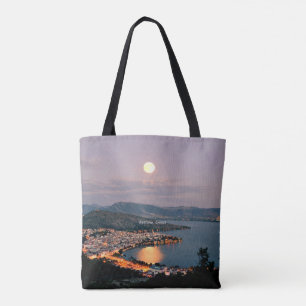 Kastoria, Greece (labelled, Moonlight Night Tote Bag