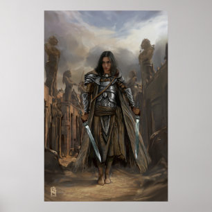 Kat in the ruins of an ancient city poster