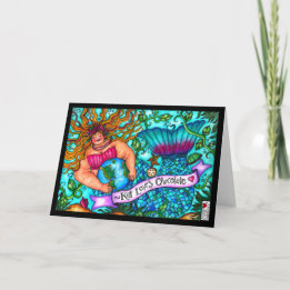 Kat Loves Chocolate Mermaid Card