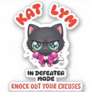 Kat Lym In Defeater Mode Gym Sticker