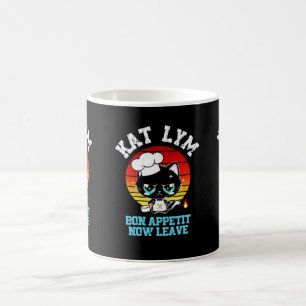 Kat Lym Sarcastic Chef Cat - Bon Appetit Now Leave Coffee Mug