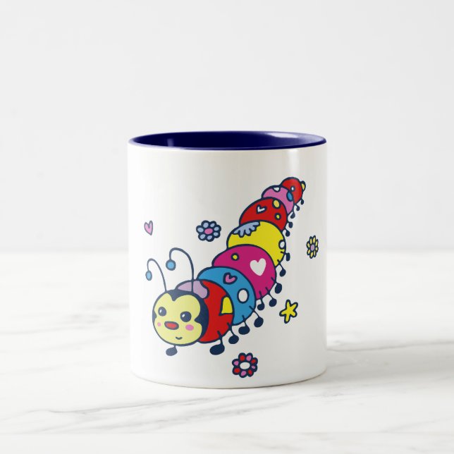 Kat the Caterpillar Two-Tone Coffee Mug (Center)