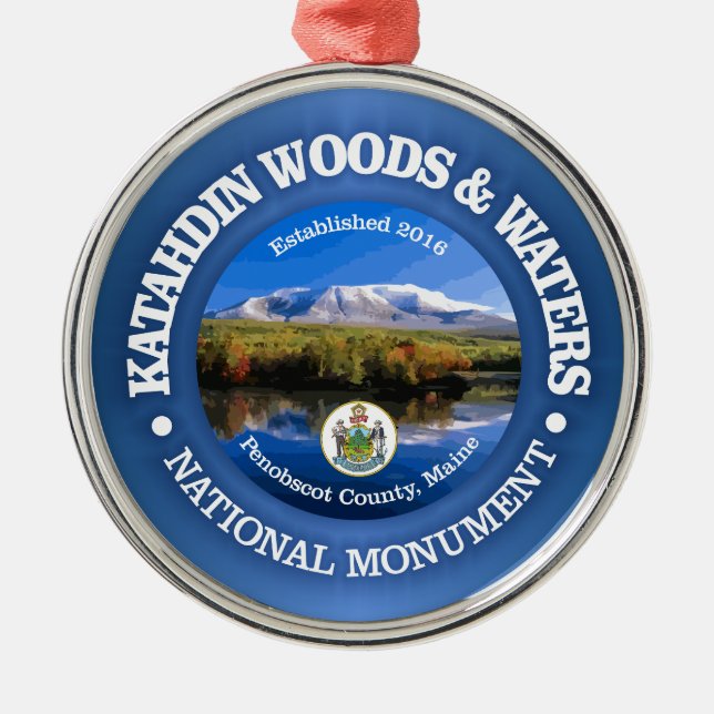Katahdin Woods & Waters (NM) Metal Tree Decoration (Front)