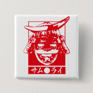 [Katakana] Samurai red character 15 Cm Square Badge
