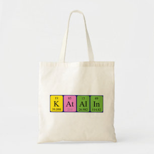 Katalin periodic table name tote bag