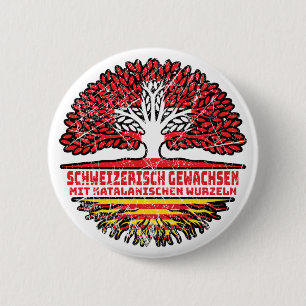 Katalonien Katalanisch Schweizer Schweiz Baum 6 Cm Round Badge
