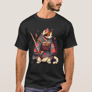 Katana Cats Samurai Sword Swordsman Cat T-Shirt