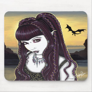 Katana Gothic Dragon Goddess Mousepad
