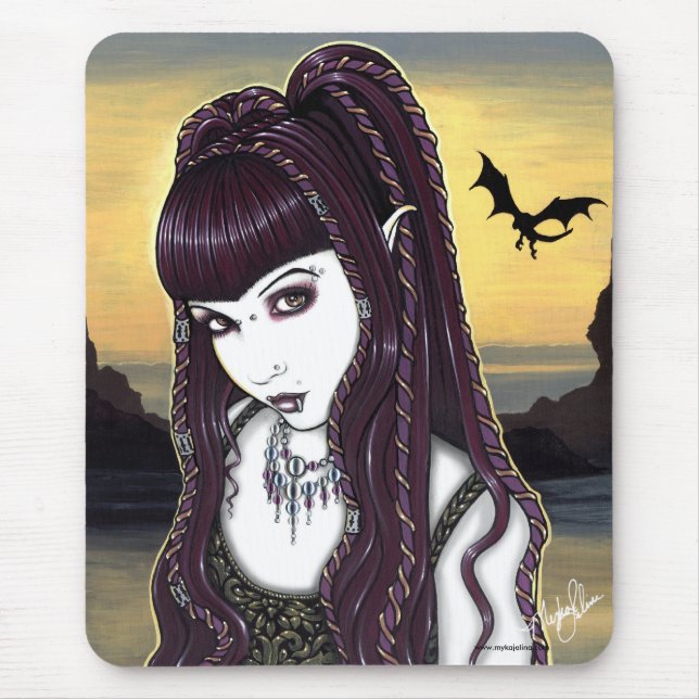 Katana Gothic Dragon Goddess Mousepad (Front)